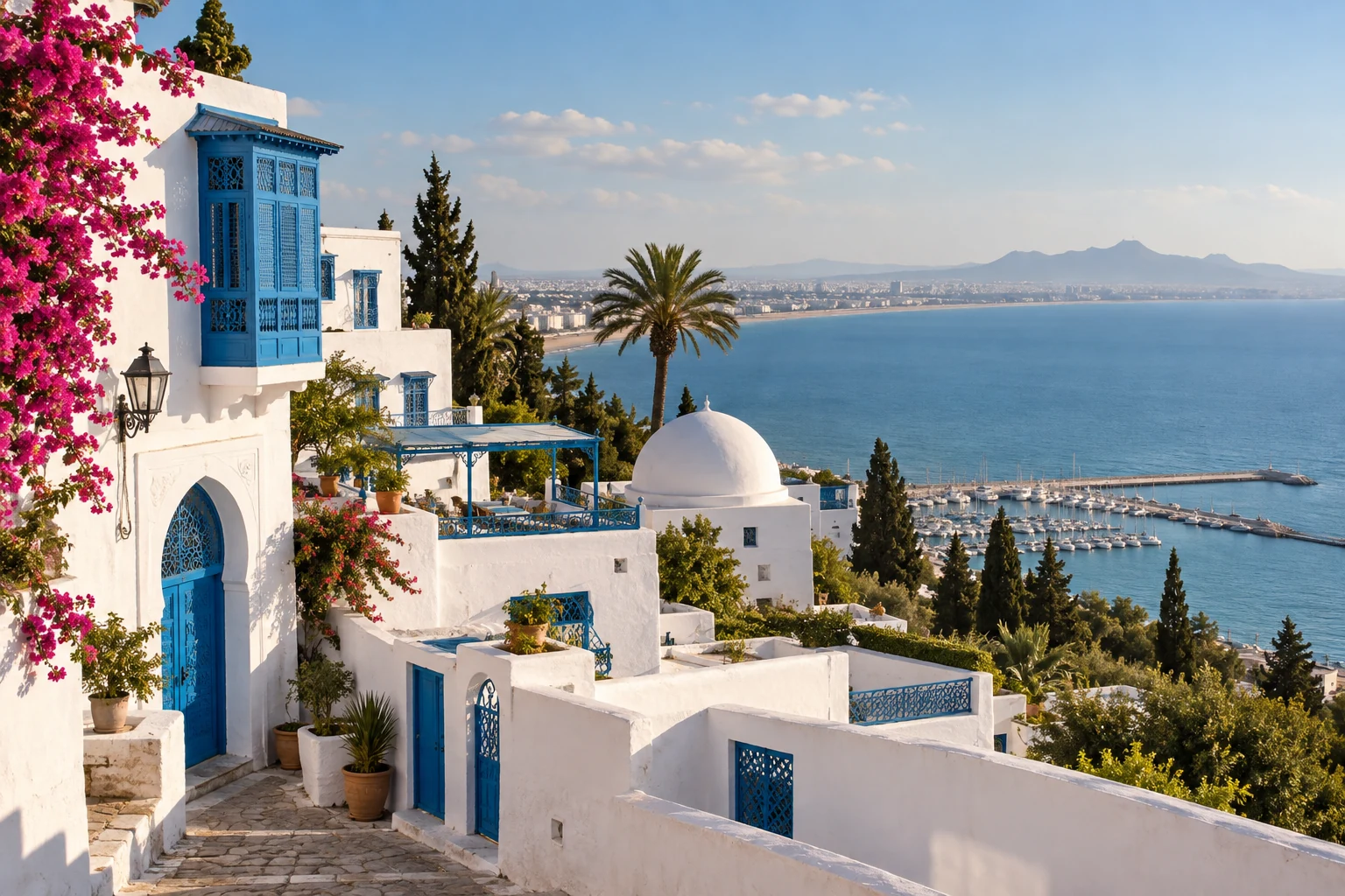 Illustrative Mediterranean architecture near Tunis